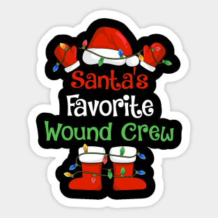 Santa's Favorite Wound Crew Funny Christmas Pajamas Sticker